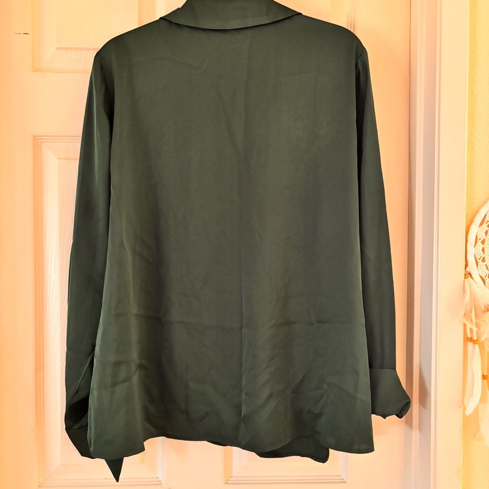 Womens Crossover Wrap LS Blouse - Picture 5 of 6